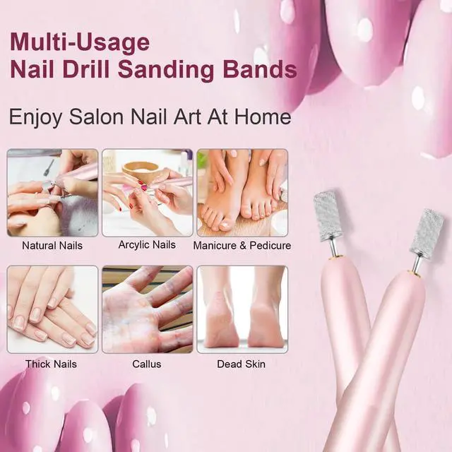 Alt view image 4 of 7 - 100Pcs Nail Sanding Bands for Nail Drill 240Grit, Fine Grit Nail Sanding Bands for Nail Drill with 3/32 Nail Sanding Bit for Natural Nail, Nail Drill Sanding Bands Set for Manicure & Pedicure