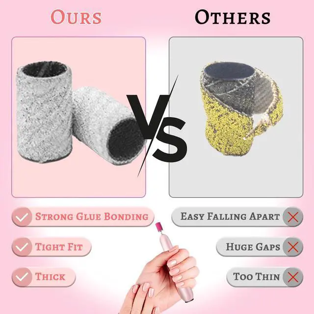 Alt view image 5 of 7 - 100Pcs Nail Sanding Bands for Nail Drill 240Grit, Fine Grit Nail Sanding Bands for Nail Drill with 3/32 Nail Sanding Bit for Natural Nail, Nail Drill Sanding Bands Set for Manicure & Pedicure