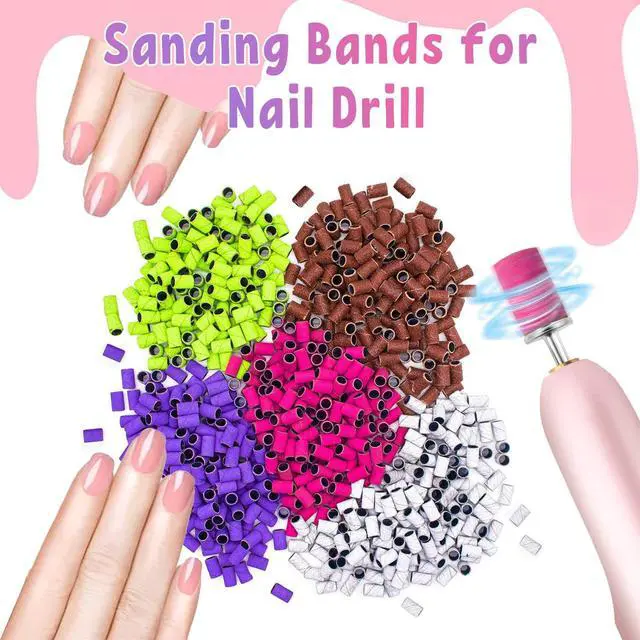 Alt view image 7 of 7 - 100Pcs Nail Sanding Bands for Nail Drill 240Grit, Fine Grit Nail Sanding Bands for Nail Drill with 3/32 Nail Sanding Bit for Natural Nail, Nail Drill Sanding Bands Set for Manicure & Pedicure