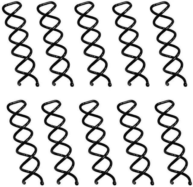 Main image of 10PCS Spiral Hair Pins, Non-Scratch Ball Tips Screw Pins for DIY Hair Style (Black)