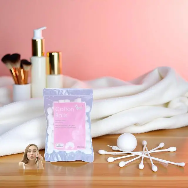 Alt view image 3 of 7 - White Cotton Balls - Soft Cotton Wool | House Necessary Absorbent Delicate Lightweight Cotton Balls and Swabs for Sensitive Skin Household Needs Outdoor Traveling Everyday Use