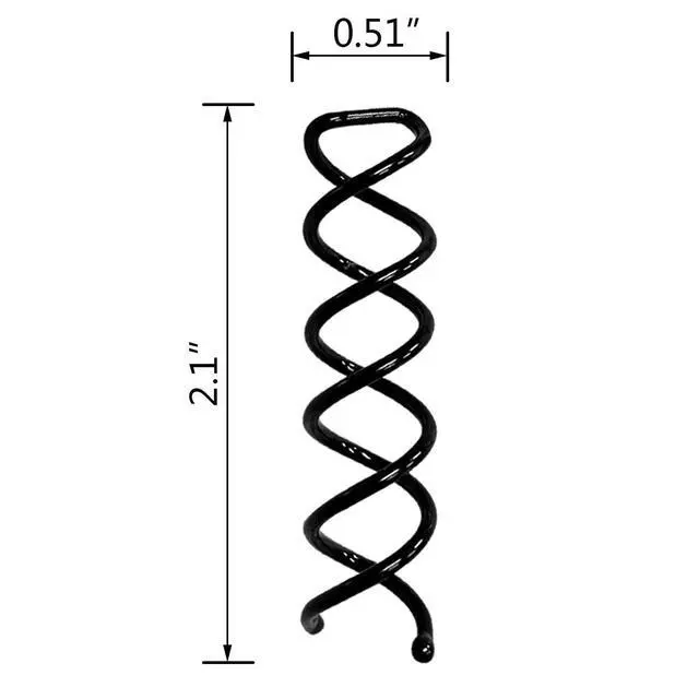 Alt view image 6 of 7 - 10PCS Spiral Hair Pins, Non-Scratch Ball Tips Screw Pins for DIY Hair Style (Black)