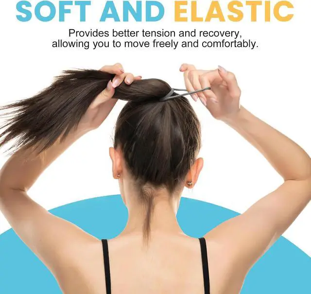 Alt view image 2 of 7 - HOYOLS Soft Hair Ties No Damage, 100 pcs Seamless Ponytail Holders | Soft Fabric Seamless Brown Bands with Tangle-Free, Gentle Hold for Thin, Thick Hair Ponytails, Buns and Braids