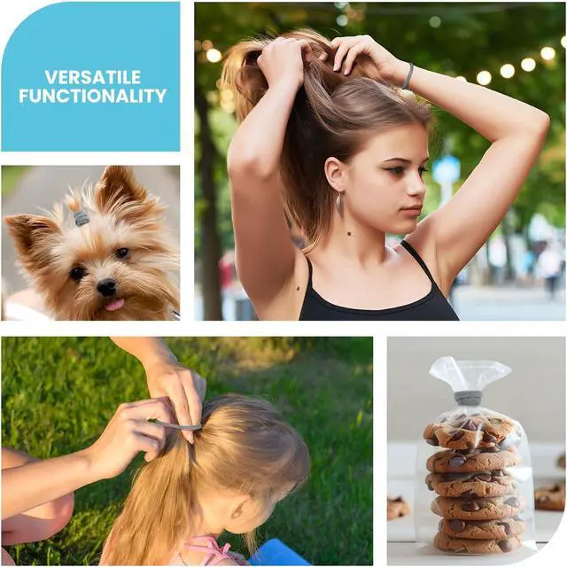Alt view image 6 of 7 - HOYOLS Soft Hair Ties No Damage, 100 pcs Seamless Ponytail Holders | Soft Fabric Seamless Brown Bands with Tangle-Free, Gentle Hold for Thin, Thick Hair Ponytails, Buns and Braids