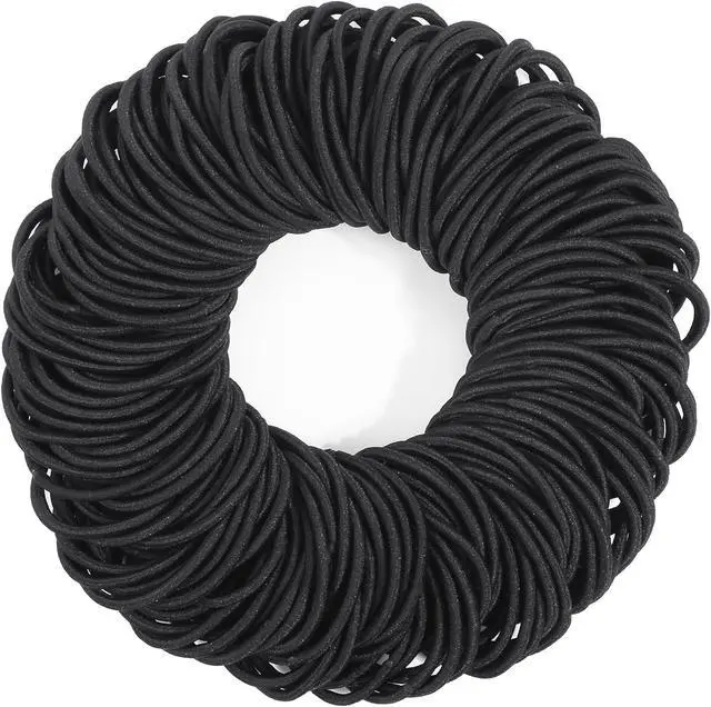 Main image of Anezus 200 Pcs Hair Ties for Women Girls Hair Elastics Hair Bands Ponytail Holders Hair Rubber Bands for Thick Straight Curly Hair (Black)
