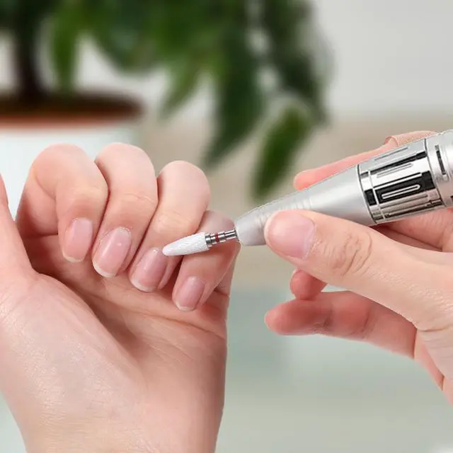 Alt view image 5 of 7 - Ceramic Nail Drill Bit, 3/32'' Professional Acrylic Nail File Flame Drill Bit White Ceramic Cone File Bit for Nail Art,Manicure,Pedicure,Gel,Cuticle Nail Polishing, Beginners Bits
