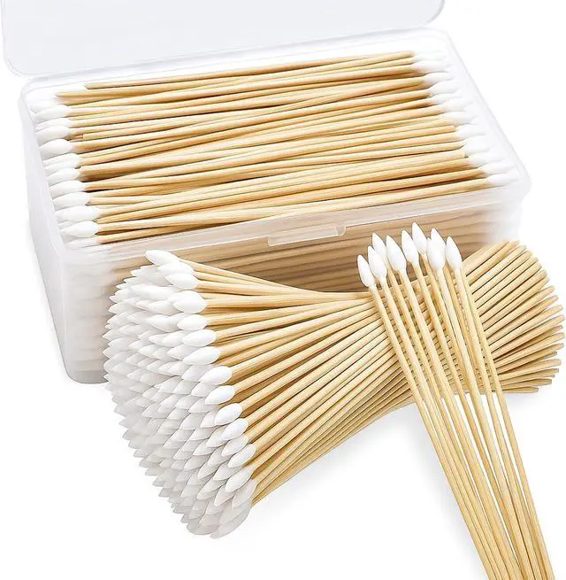 Main image of 500pcs Pointed Cotton Swabs with Storage Case, 6 inch Precision Gun Cleaning Swabs, Lint Free Bamboo Handle Long Cotton Swabs for Gun Cleaning, Makeup & Electronics