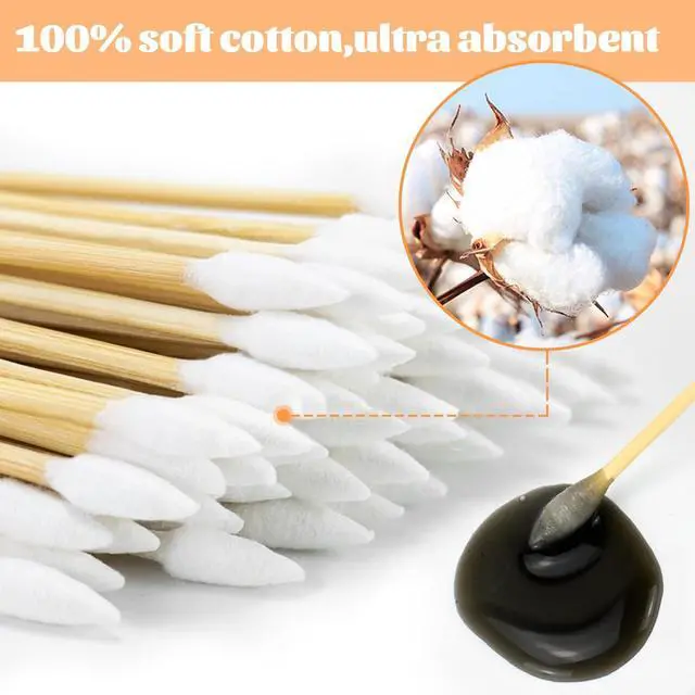 Alt view image 4 of 7 - 500pcs Pointed Cotton Swabs with Storage Case, 6 inch Precision Gun Cleaning Swabs, Lint Free Bamboo Handle Long Cotton Swabs for Gun Cleaning, Makeup & Electronics