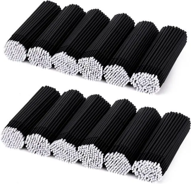 Main image of Tbestmax 1200 Pcs Micro Applicator Brush, Micro Swabs, Disposable Eye Lashes Mascara Wands for Eyelash Extension(Black)