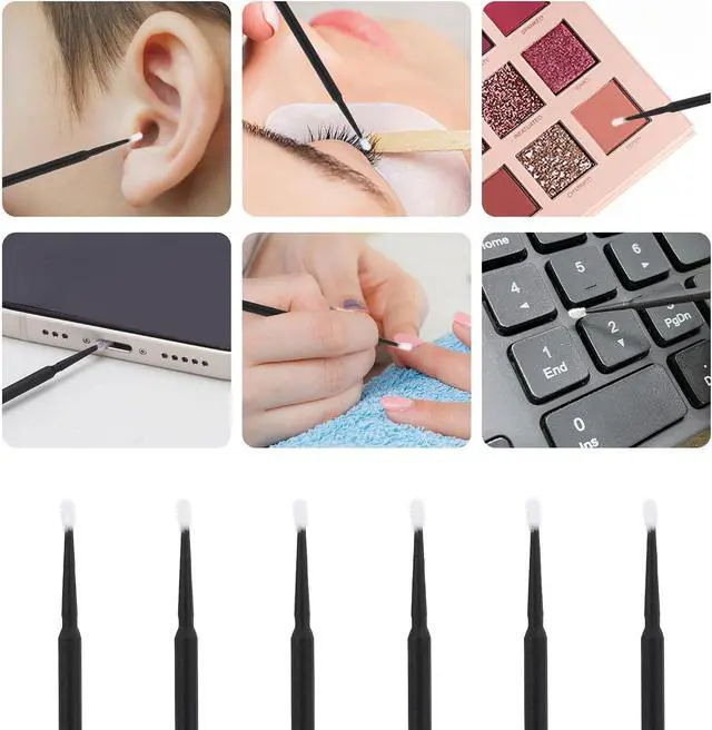 Alt view image 3 of 7 - Tbestmax 1200 Pcs Micro Applicator Brush, Micro Swabs, Disposable Eye Lashes Mascara Wands for Eyelash Extension(Black)