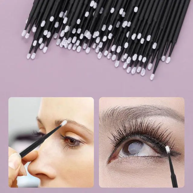 Alt view image 6 of 7 - Tbestmax 1200 Pcs Micro Applicator Brush, Micro Swabs, Disposable Eye Lashes Mascara Wands for Eyelash Extension(Black)