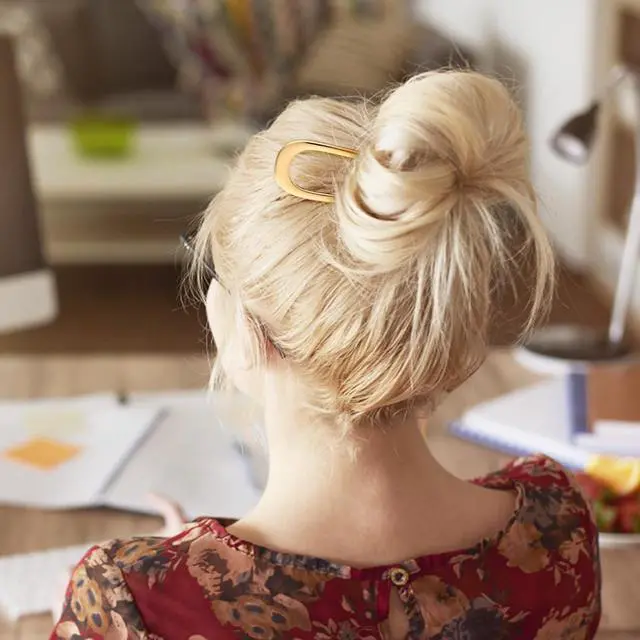 Alt view image 6 of 7 - 2 PCS U-Shaped Large 5.5 Inch metal hair pin,french hair pin,french hairpin,u pins for hair bun,hair pins for styling,hair pins for thick hair,bun pins