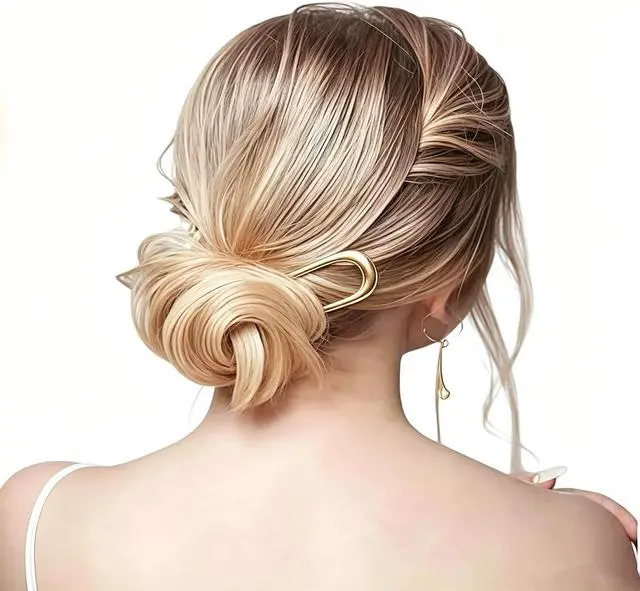 Alt view image 7 of 7 - 2 PCS U-Shaped Large 5.5 Inch metal hair pin,french hair pin,french hairpin,u pins for hair bun,hair pins for styling,hair pins for thick hair,bun pins