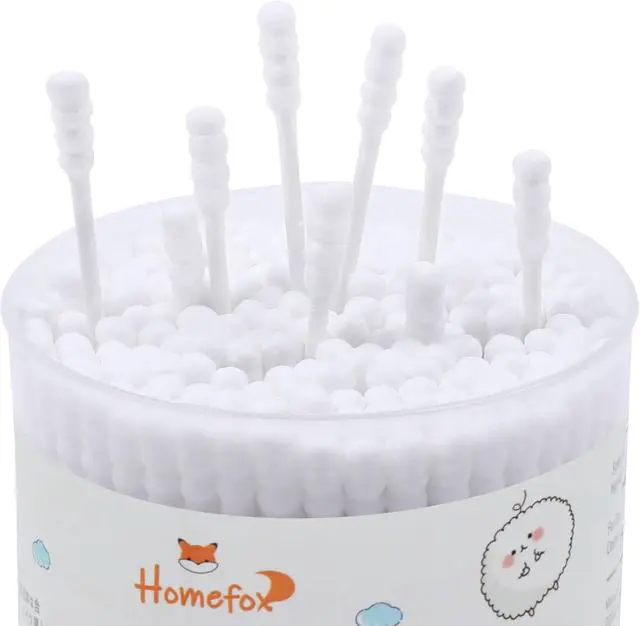 Alt view image 3 of 7 - Cotton Swabs Spiral Slim - 400 Count Organic Cotton Buds Double Side Tightly Wrapped Cotton Tips Paper Stick Soft Gentle Lint-Free Cruelty-Free, Round & Spiral (White)