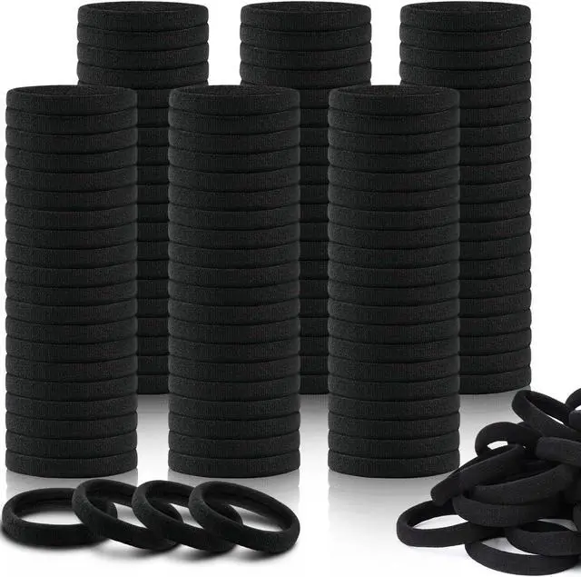 Main image of IKOCO 150PCS Black Hair Ties for Women, No Damage, Cotton Ponytail Holders | Value Pack, Seamless Elastic, No Pull/Snag/Breakage, No Crease, Durable Hold, for Thick & Curly Hair