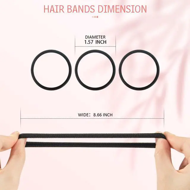 Alt view image 5 of 6 - 100PCS AOHIEDI No Damage Hair Ties for Women Girls, Elastic Hair Bands for All Hair Types, Thick or Thin, Ponytail Holders are Easy to Remove and Don't get Tangled, Upgrade, Black