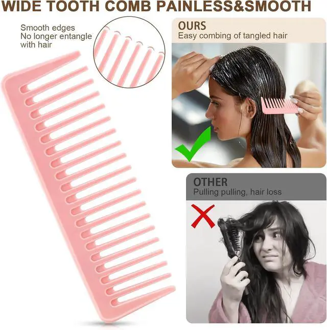 Alt view image 2 of 7 - NICEMOVIC Hair Combs for Women, Wide Tooth Hair Combs & Rat Tail Comb Topsy Tail Hair Tool 10 Pcs Hair Combs Set Shaping Tool Suitable for Curling Combing Straightening and Parting Braiding