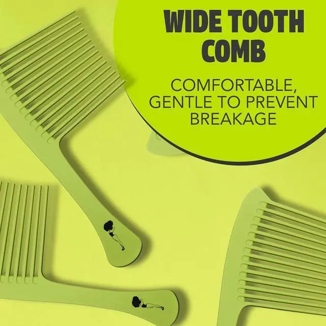 Alt view image 5 of 7 - Pardon My Fro Wide Tooth Comb for Curly Hair, Detangling Styling Tool Green | Gentle Detangling, Minimizes Snags, Ergonomic Grip, Lightweight, Perfect For Thick, Textured Hair, For Wet Use, Easy Care
