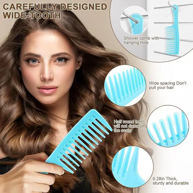 Alt view image 4 of 7 - NICEMOVIC Hair Combs for Women, Wide Tooth Hair Combs & Rat Tail Comb Topsy Tail Hair Tool 10 Pcs Hair Combs Set Shaping Tool Suitable for Curling Combing Straightening and Parting Braiding