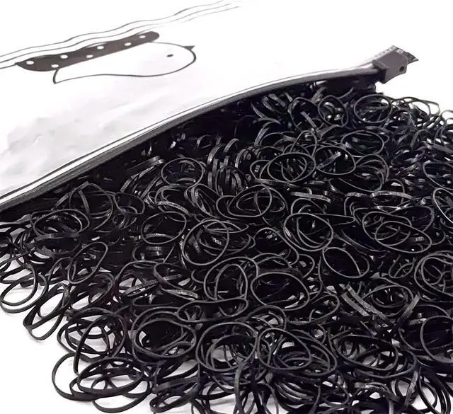 Main image of 1500pcs Mini Hair Rubber Bands, Non-slip Rubber Hair Bands for Girls, Elastic Hair Ties(0.5 inch) Black