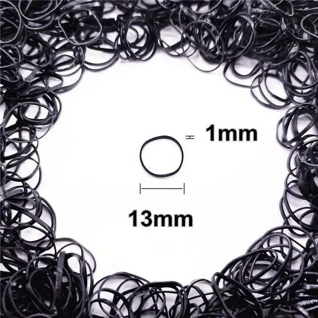 Alt view image 2 of 6 - 1500pcs Mini Hair Rubber Bands, Non-slip Rubber Hair Bands for Girls, Elastic Hair Ties(0.5 inch) Black