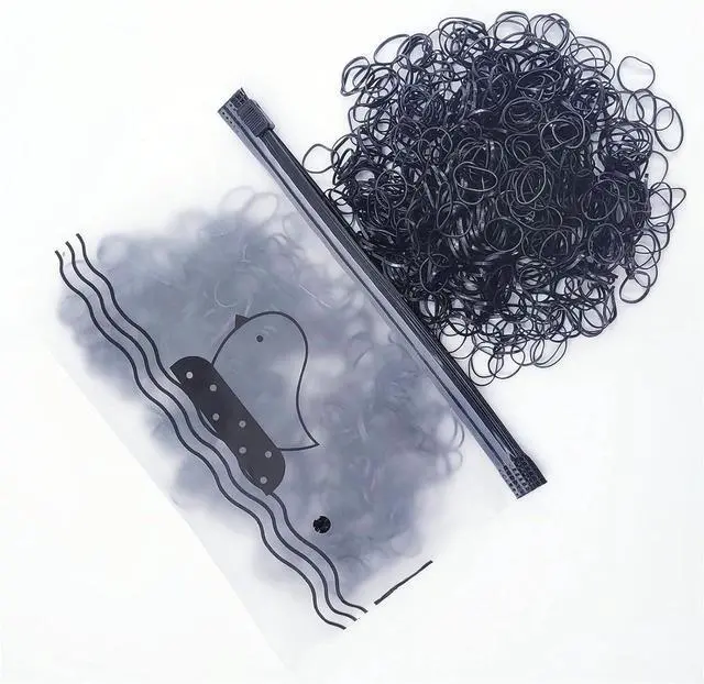 Alt view image 6 of 6 - 1500pcs Mini Hair Rubber Bands, Non-slip Rubber Hair Bands for Girls, Elastic Hair Ties(0.5 inch) Black