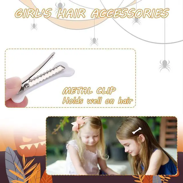 Alt view image 2 of 7 - WLLHYF 4 Pieces Bone Hair Clip Skull Skeleton HairPins Side Hair Clip Cosplay Costume Decorative Hair Pins Clips Accessories Barettes for Women Girls
