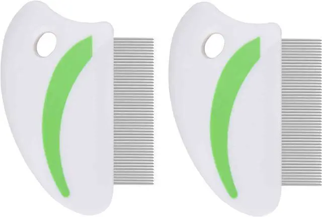 Main image of 2 Pack Flea Lice Comb, Stainless Steel Dog Cat Grooming Combs with Rounded Teeth, Professional Pet Tear Stain Remover, Dematting Tool for Small, Medium & Large Pets
