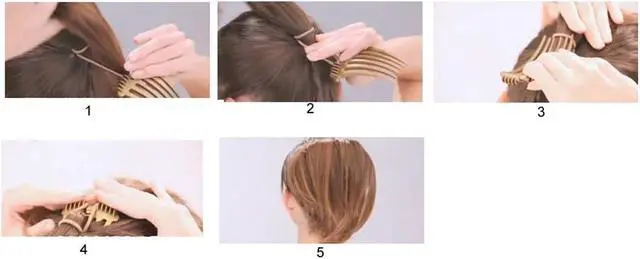 Alt view image 5 of 5 - 4Pcs Ponytail Bump it UP Volume Inserts Combs Fluffy Hair Comb Hair Styling Tool with Elastic Rubber Band (2 Black+2 Coffee)