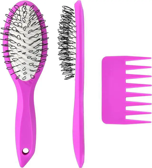 Main image of Wig Brush Comb Set, Premium Matte Grip, 2pcs Professional Extension Brush with Ergonomic Travel Size Design for Human and Synthetic Hair