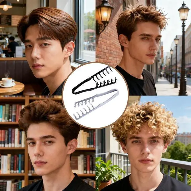 Alt view image 5 of 5 - 2-in-1 Texture Comb, Volumizing Wide & Fine-Toothed Hair Comb - Anti-Frizz Fluffy Styling Tool for Men Women, Portable Lightweight Design with Non-Slip Grip, Suitable for All Hair Types (1 Pack, Grey)