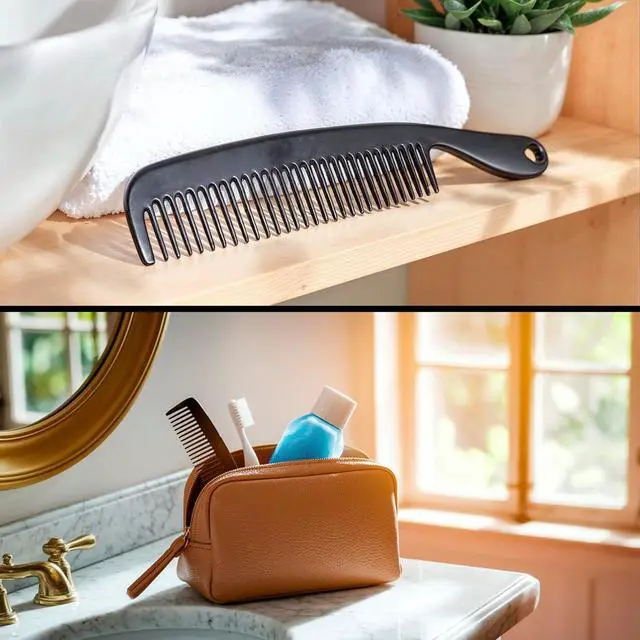 Alt view image 5 of 7 - Men's Hair Comb with Handle, 6 Inch Plastic Flexible, 6 Pack | Black Fine Tooth Styling Set for Everyday Grooming, Travel, Beard and Mustache