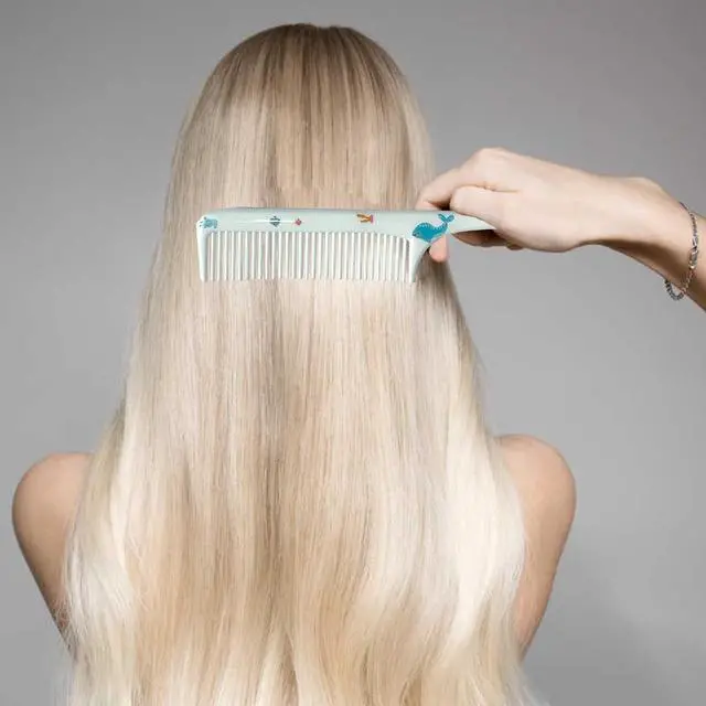 Alt view image 6 of 7 - Small Cute baby Hair Comb,2 Piece Mini Hair Comb Set Toddler Combs Set for Girls Boys Kids Fine Tooth Rat Tail Comb Portable Plastic Hairdressing Combs Gift For Wet And Dry Hair (Blue Whale)