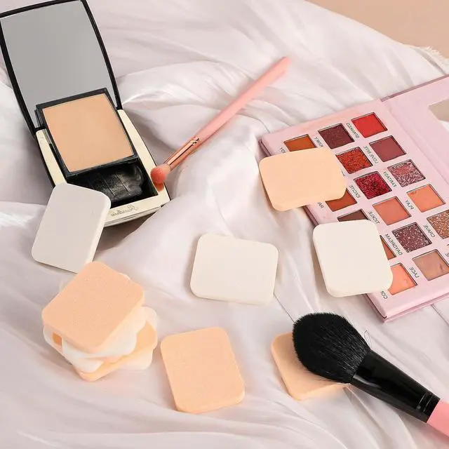 Alt view image 3 of 7 - 12 Pcs Square Makeup Sponges for Foundation Facial Puff Cosmetic Sponge Round Foam Pad Makeup Eye Face Powders for Liquid Foundation Cream Concealer
