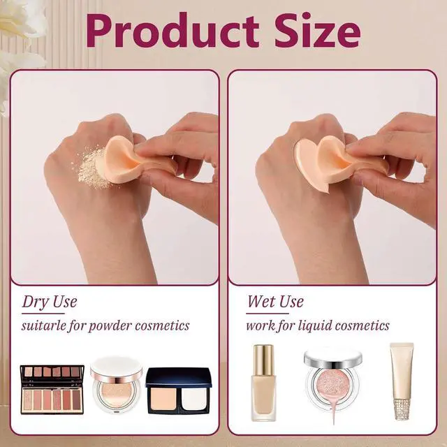 Alt view image 5 of 7 - 12 Pcs Square Makeup Sponges for Foundation Facial Puff Cosmetic Sponge Round Foam Pad Makeup Eye Face Powders for Liquid Foundation Cream Concealer