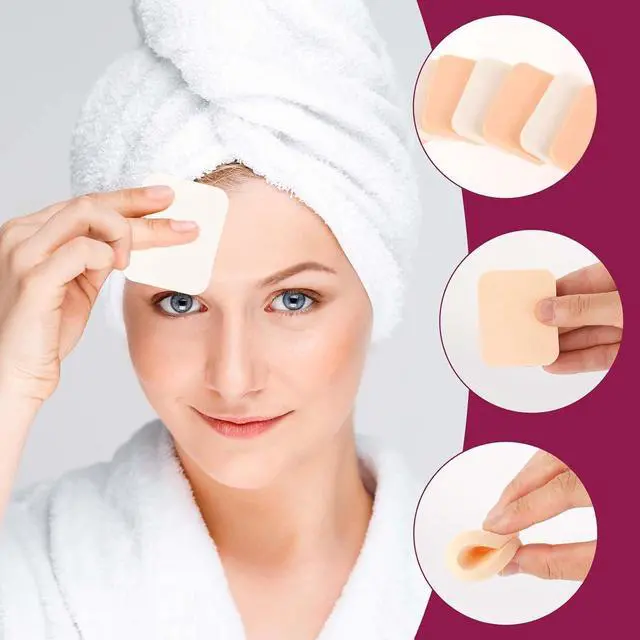 Alt view image 7 of 7 - 12 Pcs Square Makeup Sponges for Foundation Facial Puff Cosmetic Sponge Round Foam Pad Makeup Eye Face Powders for Liquid Foundation Cream Concealer