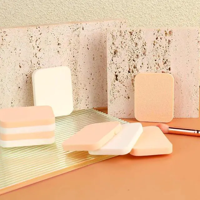 Alt view image 6 of 7 - 12 Pcs Square Makeup Sponges for Foundation Facial Puff Cosmetic Sponge Round Foam Pad Makeup Eye Face Powders for Liquid Foundation Cream Concealer
