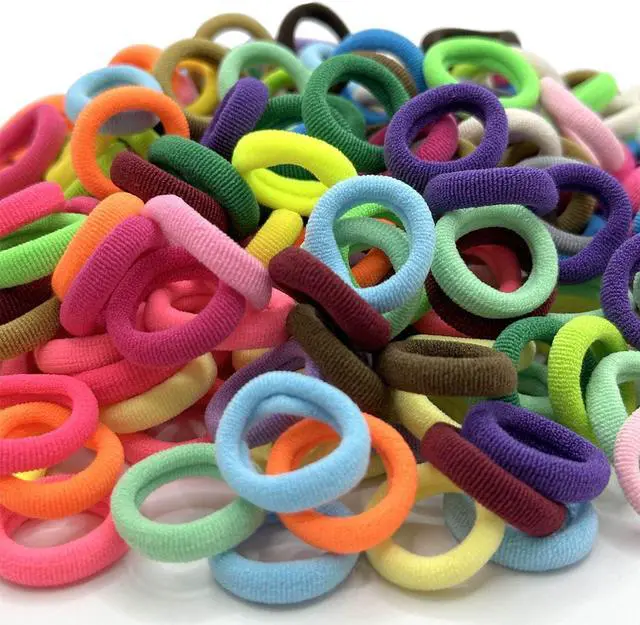 Alt view image 3 of 7 - 288 Pcs Toddler Hair Ties, Soft Seamless Cotton Baby Hair Ties, Multicolor Small Hair Bands for Little Girls and Kids, Elastic Hair Accessories Ponytail Holders (24 Colors)