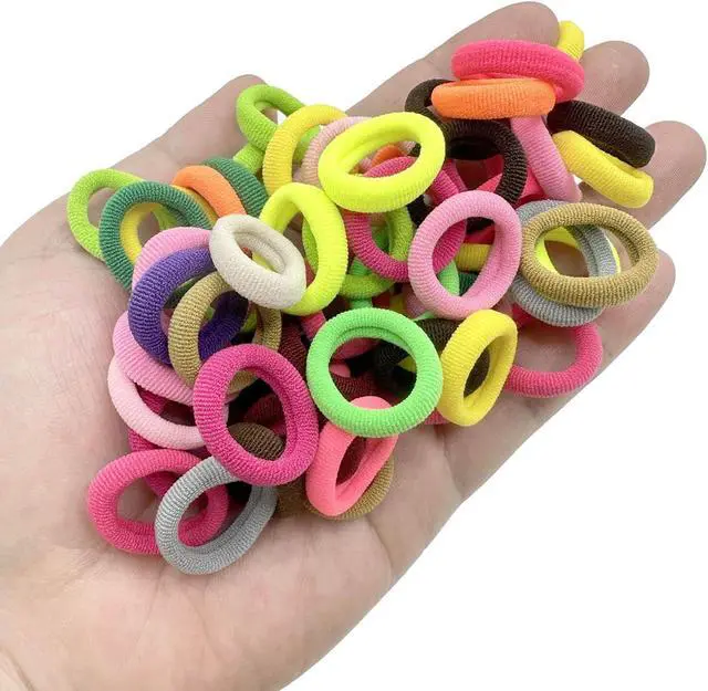 Alt view image 5 of 7 - 288 Pcs Toddler Hair Ties, Soft Seamless Cotton Baby Hair Ties, Multicolor Small Hair Bands for Little Girls and Kids, Elastic Hair Accessories Ponytail Holders (24 Colors)