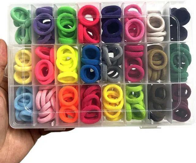 Alt view image 7 of 7 - 288 Pcs Toddler Hair Ties, Soft Seamless Cotton Baby Hair Ties, Multicolor Small Hair Bands for Little Girls and Kids, Elastic Hair Accessories Ponytail Holders (24 Colors)