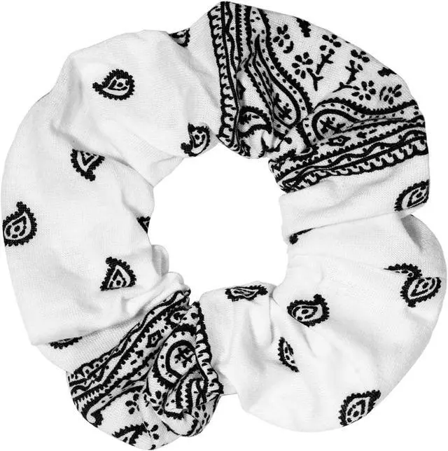Alt view image 5 of 5 - Bandana Print Scrunchies Hair Ties, 5PCS Cotton Hair Elastics for Women