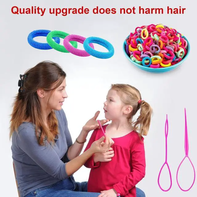 Alt view image 3 of 6 - 360Pcs Baby Hair Ties, Small No Damage Elastic Hair Bands | For Toddlers, Little Girls and Kids, Soft Ponytail Holders, Baby Hair Accessories(20 Colors)