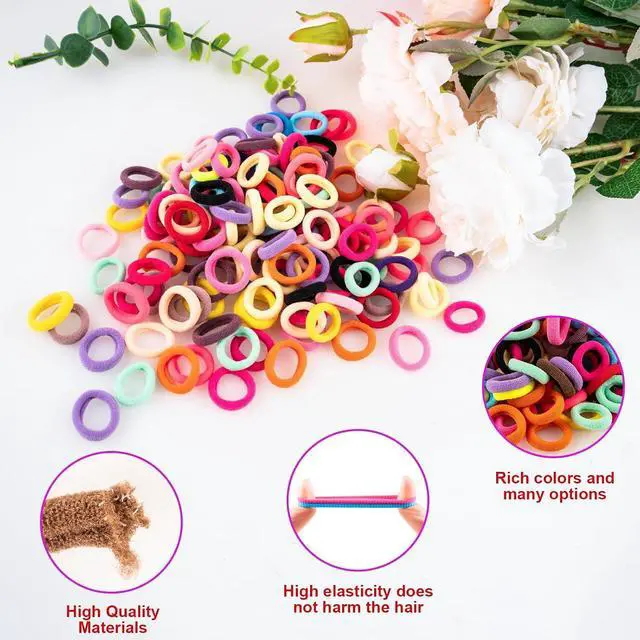 Alt view image 4 of 6 - 360Pcs Baby Hair Ties, Small No Damage Elastic Hair Bands | For Toddlers, Little Girls and Kids, Soft Ponytail Holders, Baby Hair Accessories(20 Colors)
