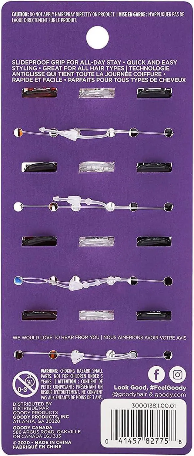 Alt view image 2 of 2 - Goody Small Basic Half-Claw Hair Clips, 12-Count 3-Prong Claw Clips for All Hair Types, Neutral Colors (Black, Tortoise, Clear), SlideProof Grip for All-Day Hold