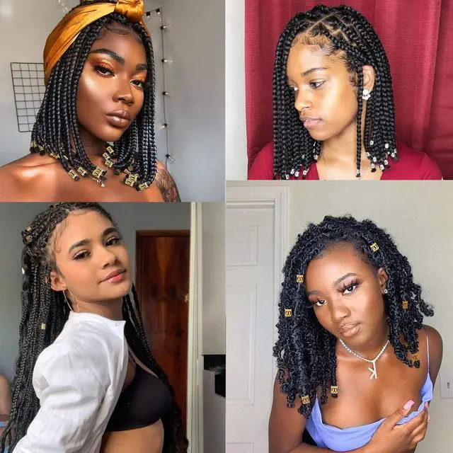 Alt view image 6 of 7 - Leeven 400 Pieces Aluminum Hair Jewelry Dreadlocks Metal Cuffs For Hair Braids Hair Accessories For Braids Adjustable Metal Cuffs Hair Decoration Braiding Hair Jewelry For Box Braids