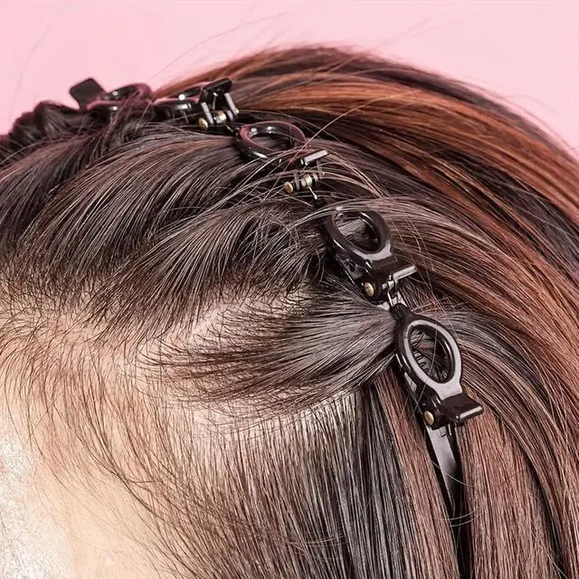 Alt view image 4 of 6 - 2 Pack Clip Headband Hairclip Headband Bangs Hairpin Braided Toothed Hairband 90s Curly Hair Accessories for Women Girls Black and Brown