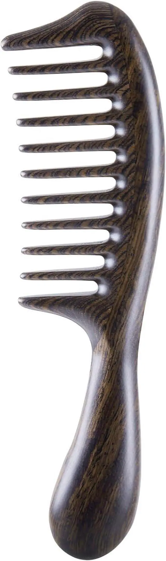 Main image of Louise Maelys Black Sandalwood Wide Tooth Comb For Curly Hair | Black Sandalwood Wide Tooth Comb For Detangling Curly, Thick Or Wavy Hair; Smooth Wooden Teeth Help Reduce Static