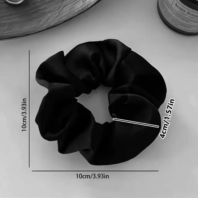 Alt view image 2 of 6 - 5pcs French Satin Hair Scrunchies,Soft Silk Scrunchy for Women Girls, Large Elastic Ponytail Holder Hair Ties,Hair Rope,Hair Band,No Damage Hair