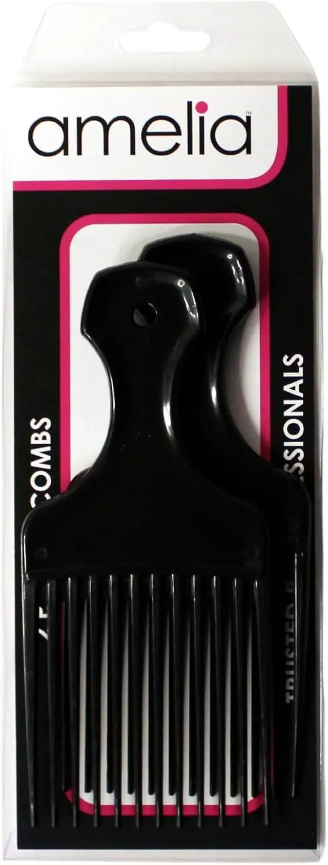 Alt view image 3 of 7 - Amelia Beauty, 7in Black Curly Hair Wide Tooth Pick, 2 Pack | Made in USA | Easily Creates Volume, Detangles, Reduces Frizz | Afro Pick Styling Tool, 7"x3"