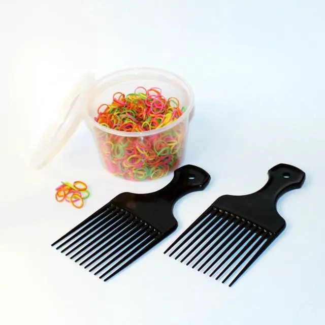 Alt view image 5 of 7 - Amelia Beauty, 7in Black Curly Hair Wide Tooth Pick, 2 Pack | Made in USA | Easily Creates Volume, Detangles, Reduces Frizz | Afro Pick Styling Tool, 7"x3"